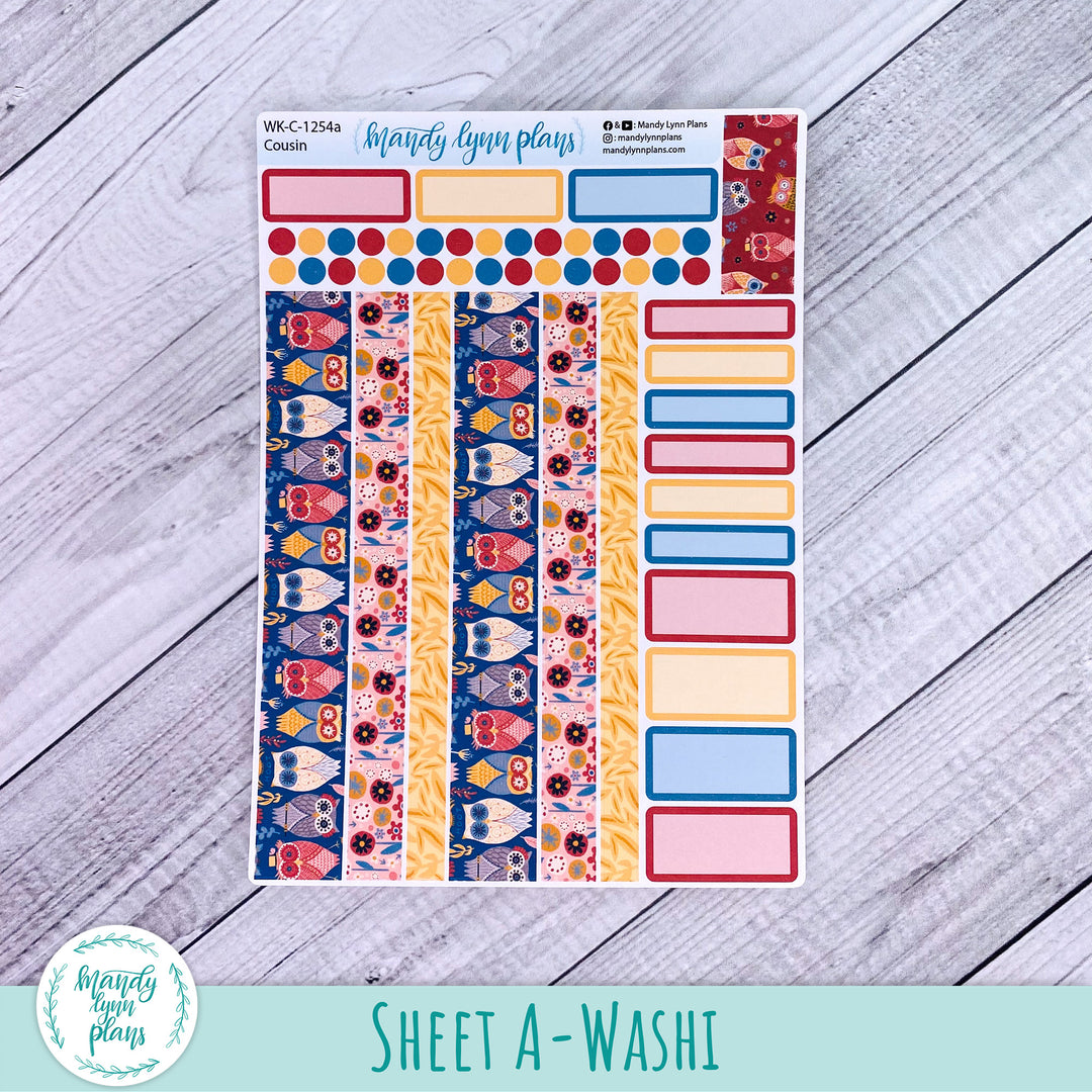 Hobonichi Cousin Weekly Kit || Ornate Owls || WK-C-1254