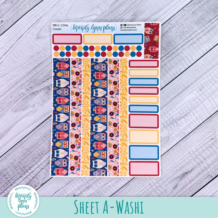 Hobonichi Cousin Weekly Kit || Ornate Owls || WK-C-1254