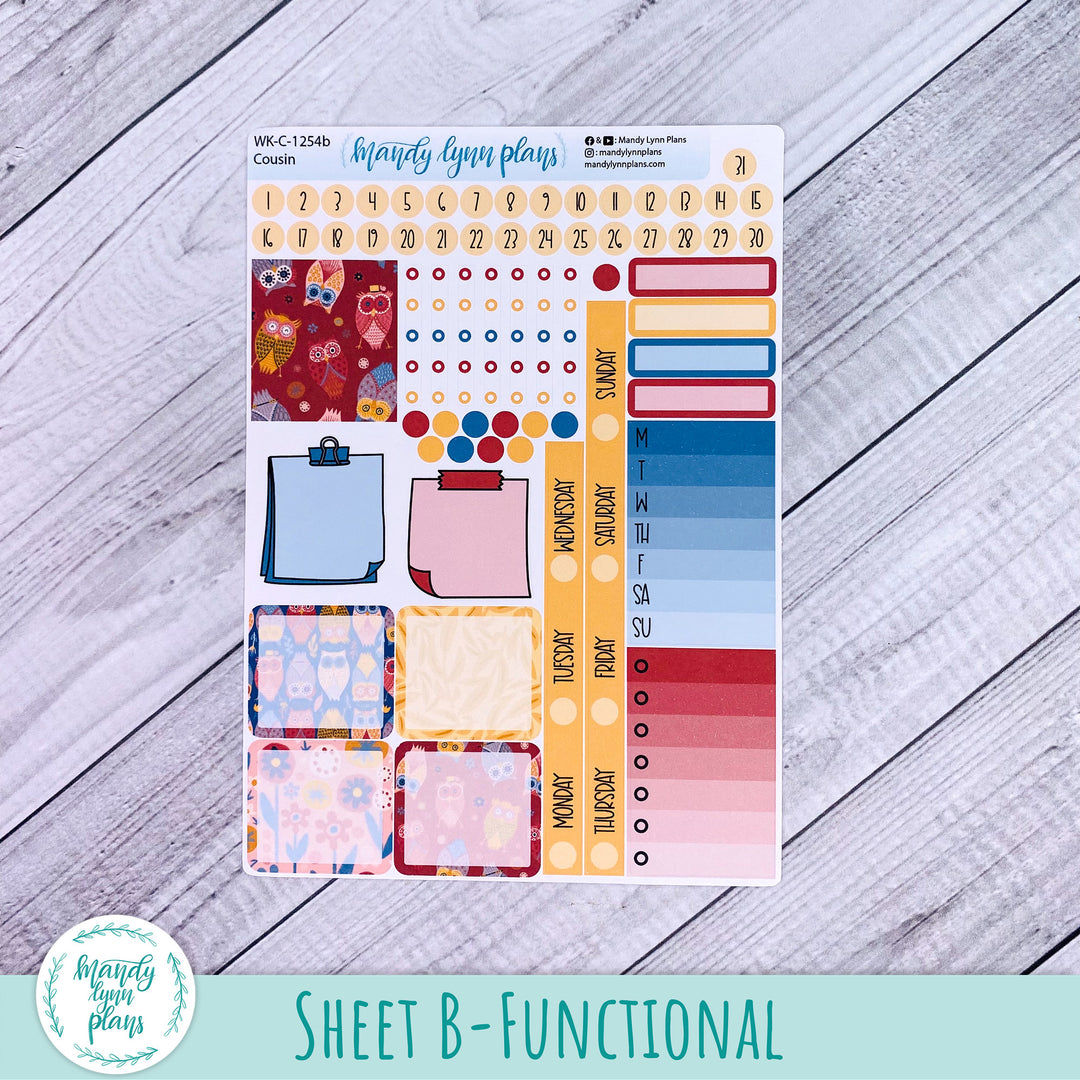 Hobonichi Cousin Weekly Kit || Ornate Owls || WK-C-1254