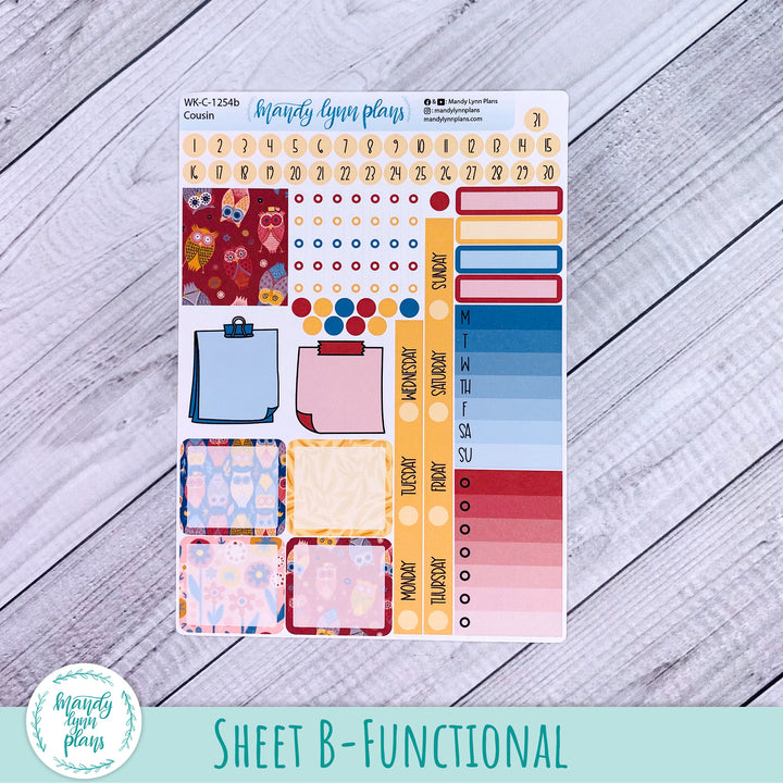 Hobonichi Cousin Weekly Kit || Ornate Owls || WK-C-1254
