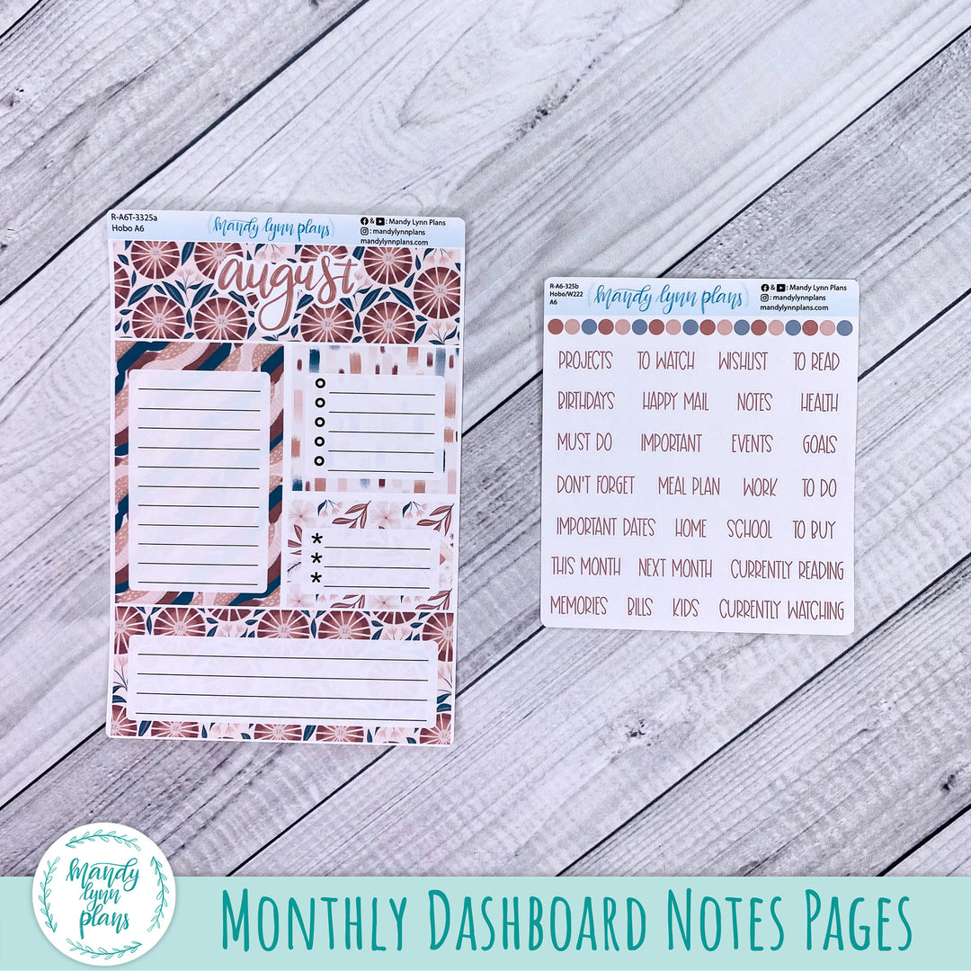 August A6 Hobonichi Dashboard || Maebelle || R-A6T-3325
