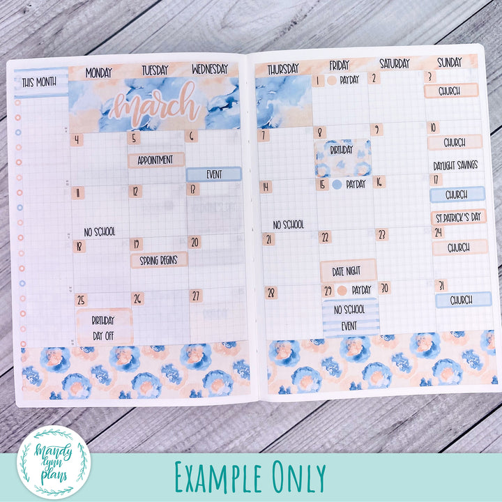 March 2024 Common Planner Monthly Kit || Spring Floral || 255