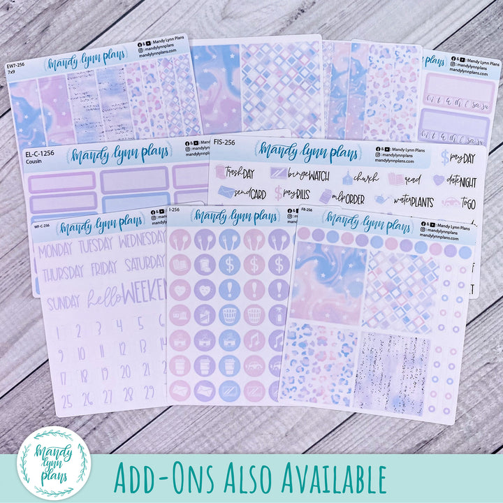 A5, B6, N1 & N2 Common Planner Weekly Kit || Pink and Purple Dreams || 256