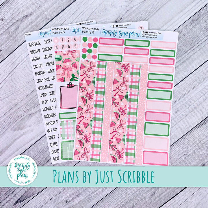 A5 Plans by Just Scribble Weekly Kit || Watermelons || 324