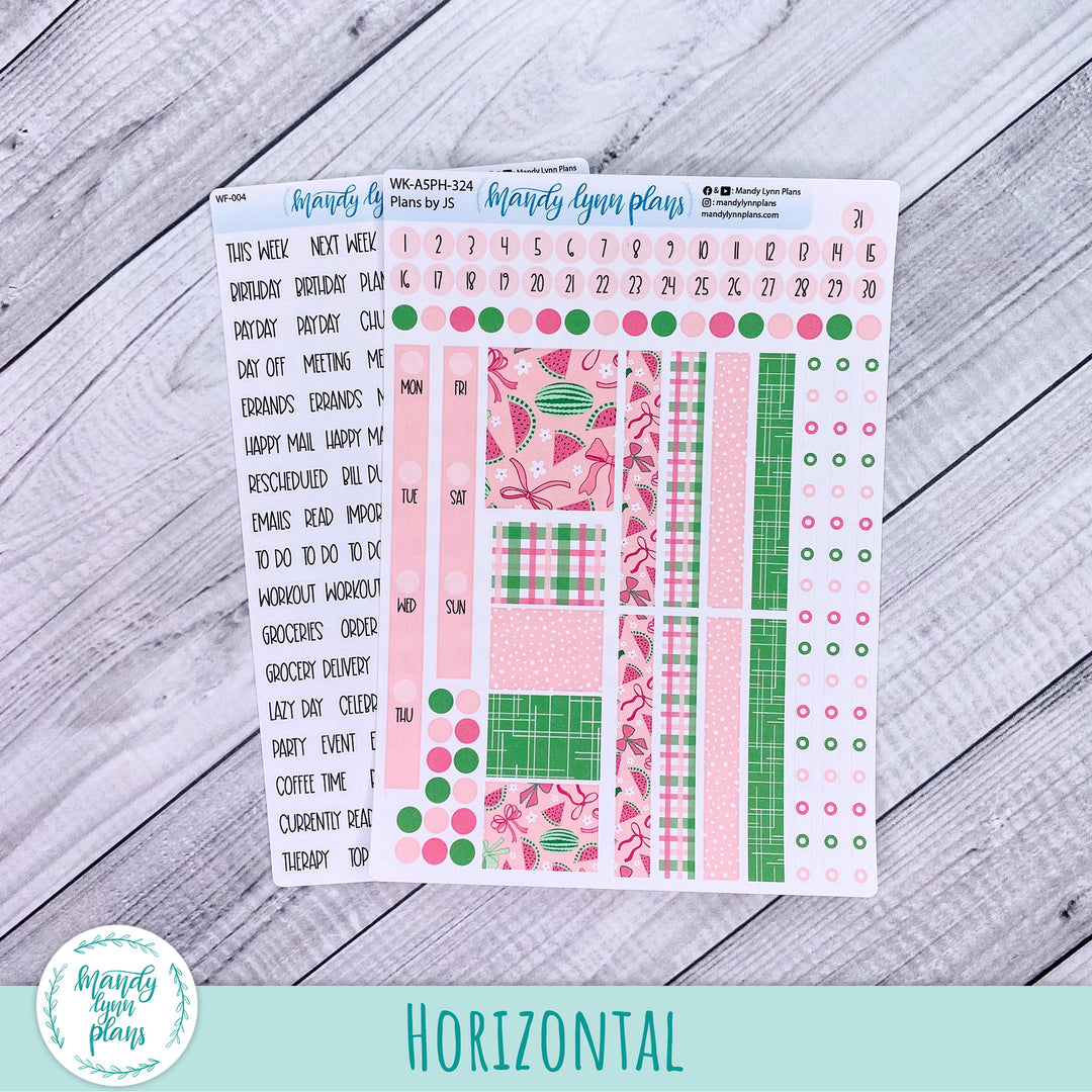 A5 Plans by Just Scribble Weekly Kit || Watermelons || 324