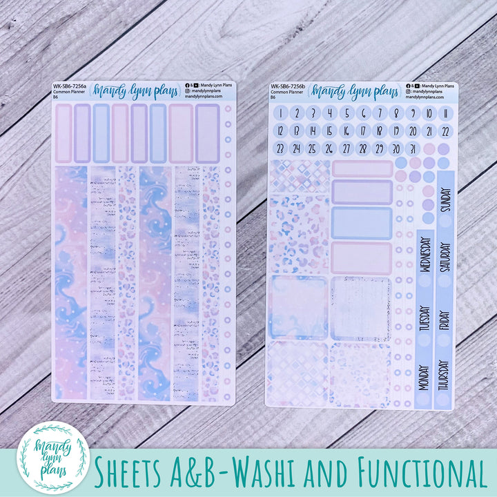 A5, B6, N1 & N2 Common Planner Weekly Kit || Pink and Purple Dreams || 256