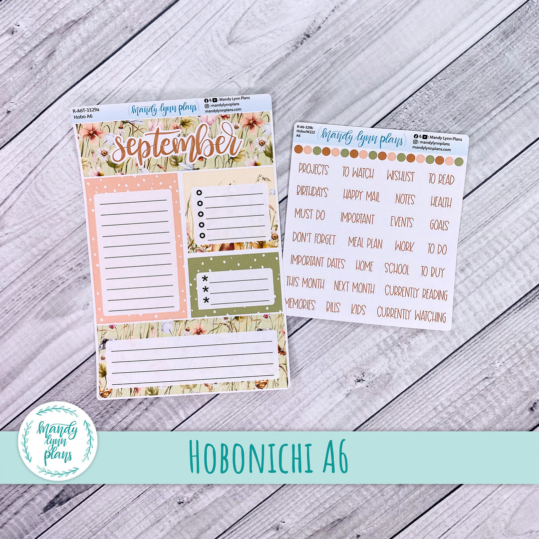 September A6 Hobonichi Dashboard || Sweet September || R-A6T-3329