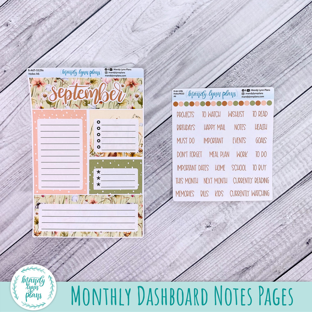 September A6 Hobonichi Dashboard || Sweet September || R-A6T-3329