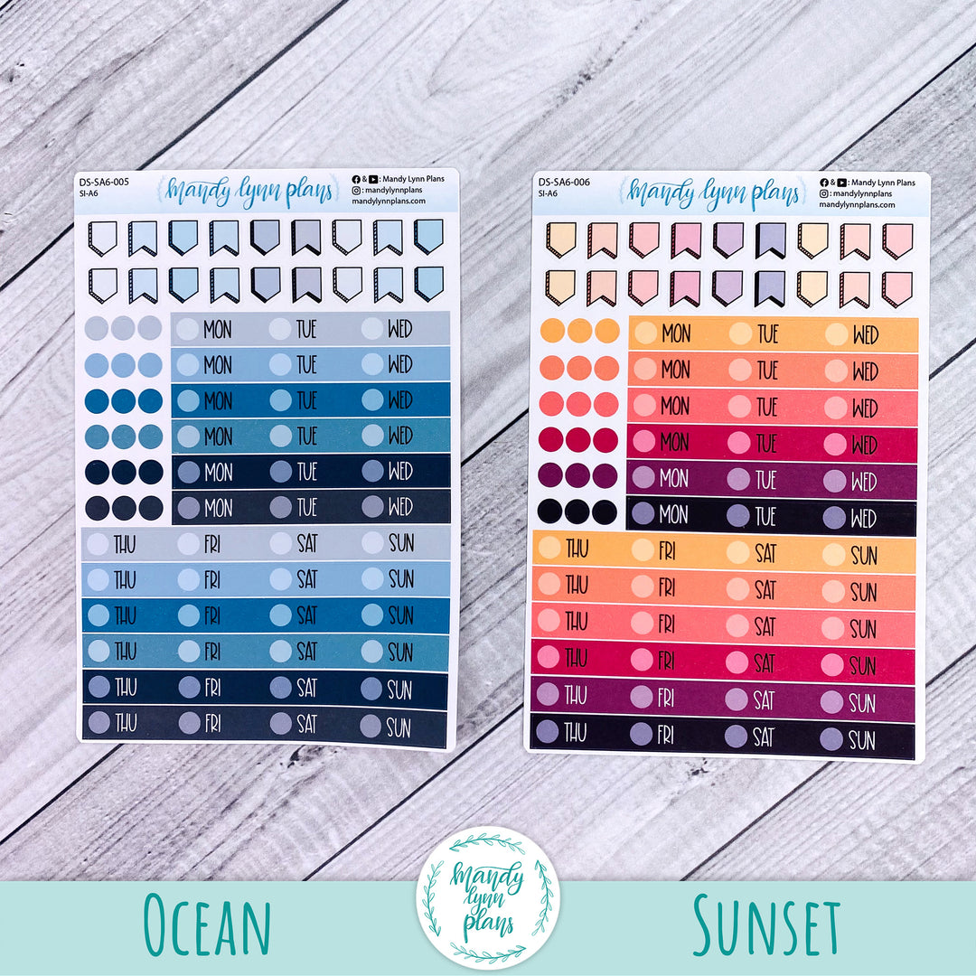 N1 & N2 Horizontal and Vertical Common Planner Weekly Days and Date Cover Strips