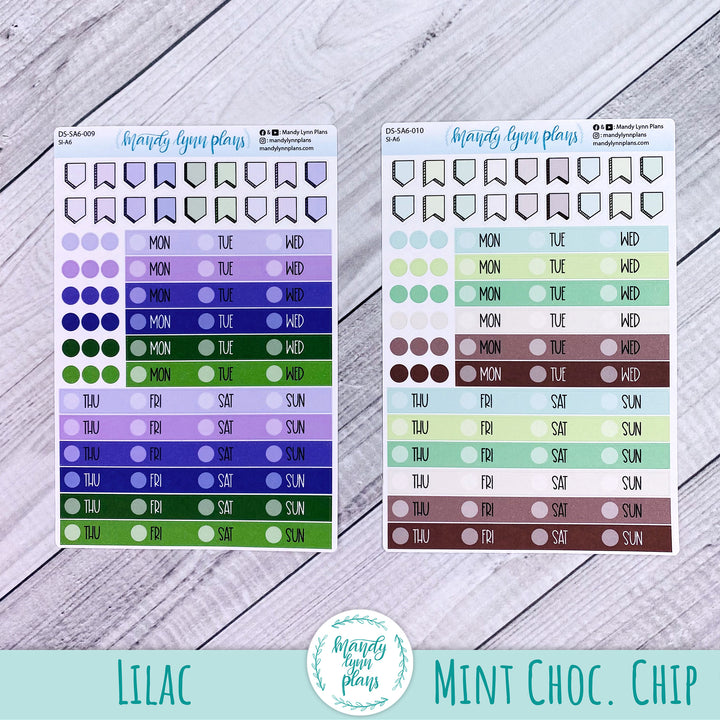 N1 & N2 Horizontal and Vertical Common Planner Weekly Days and Date Cover Strips