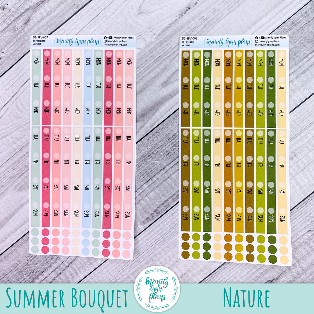 Passport Horizontal and Vertical Common Planner Weekly Days and Date Cover Strips