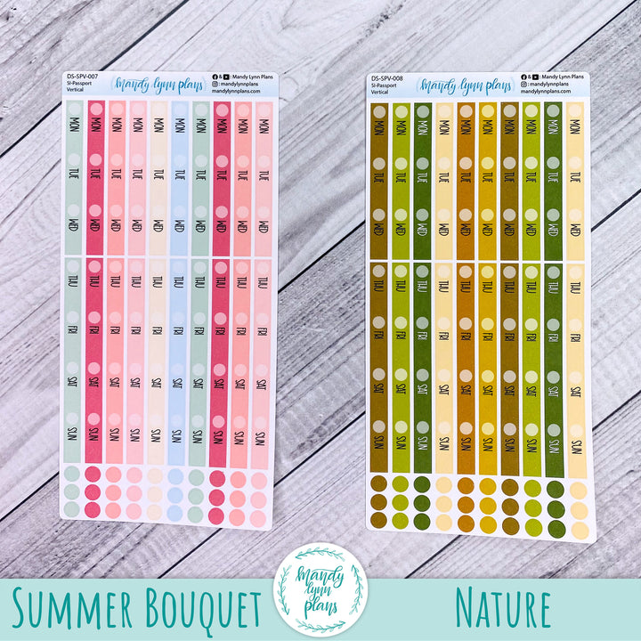 Passport Horizontal and Vertical Common Planner Weekly Days and Date Cover Strips
