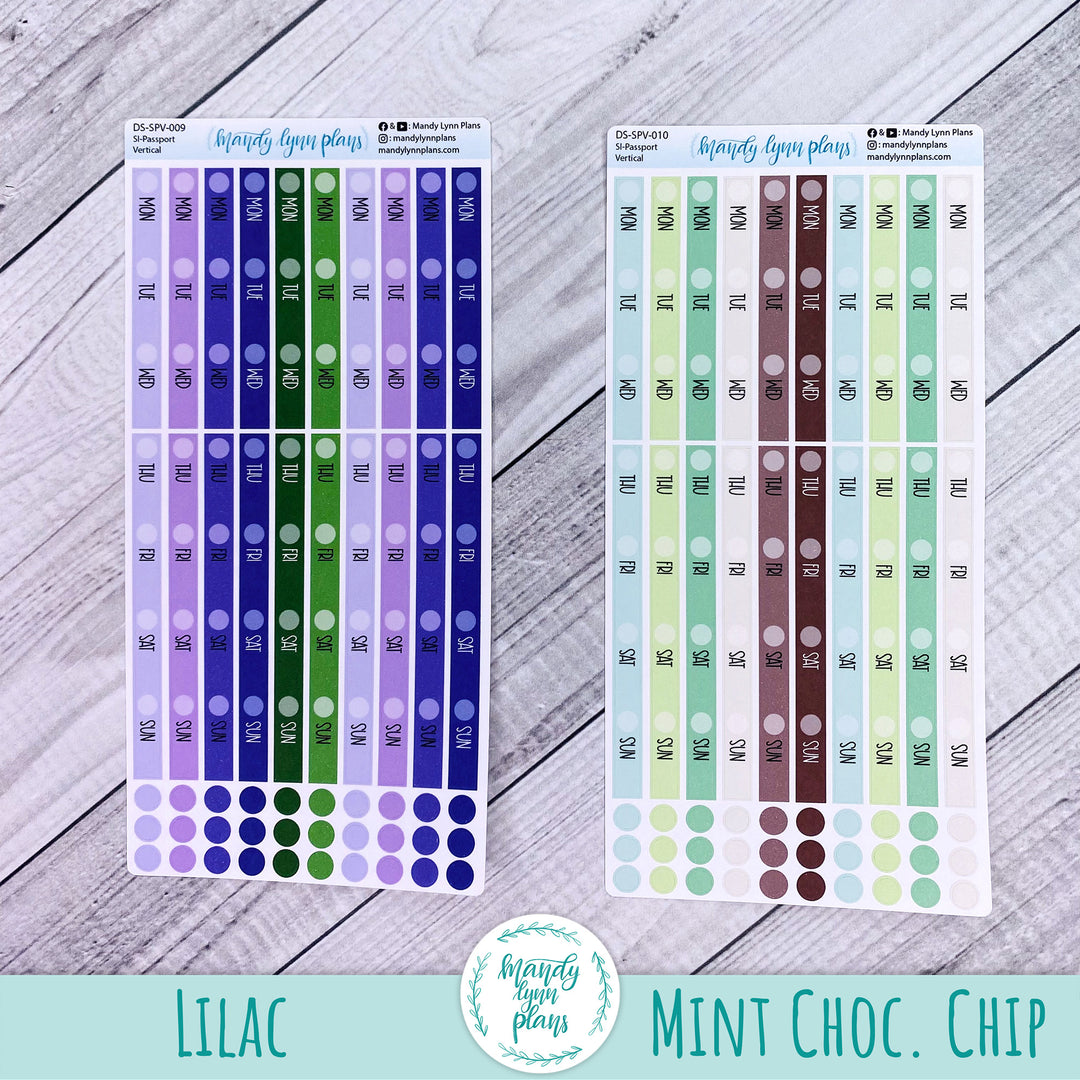 Passport Horizontal and Vertical Common Planner Weekly Days and Date Cover Strips