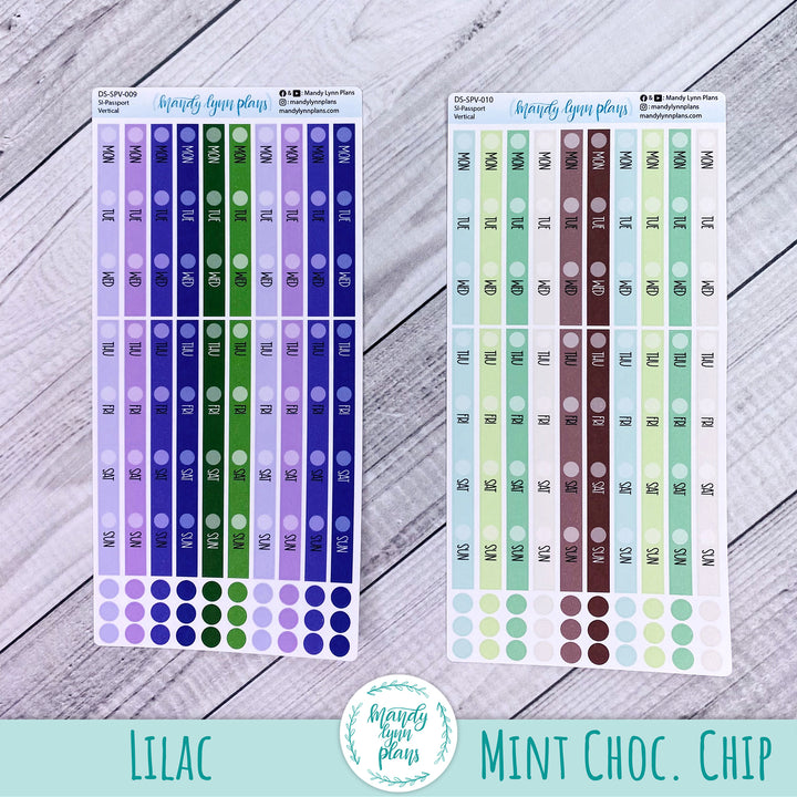 Passport Horizontal and Vertical Common Planner Weekly Days and Date Cover Strips