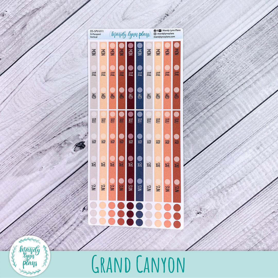 Passport Horizontal and Vertical Common Planner Weekly Days and Date Cover Strips