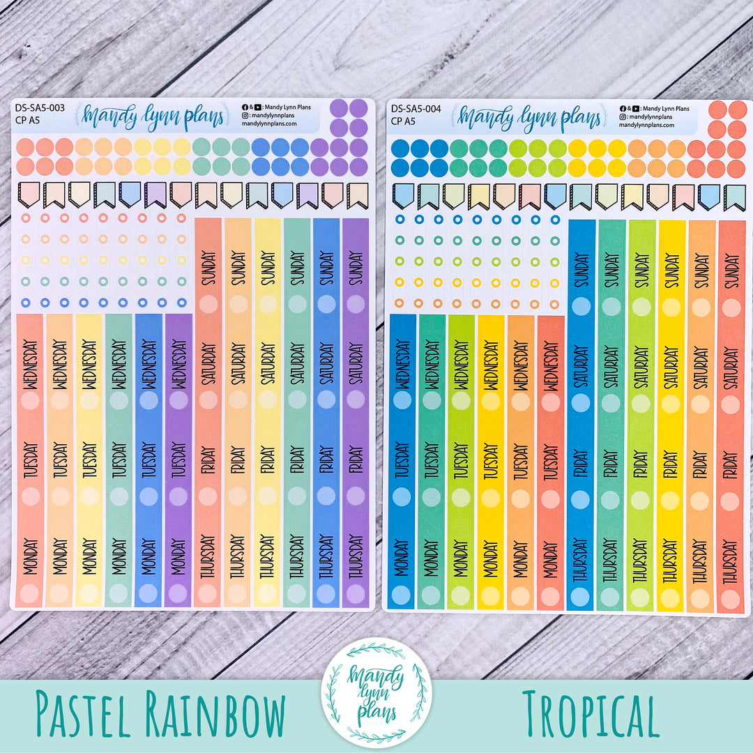 A5 Common Planner Vertical Weekly Days and Date Cover Strips