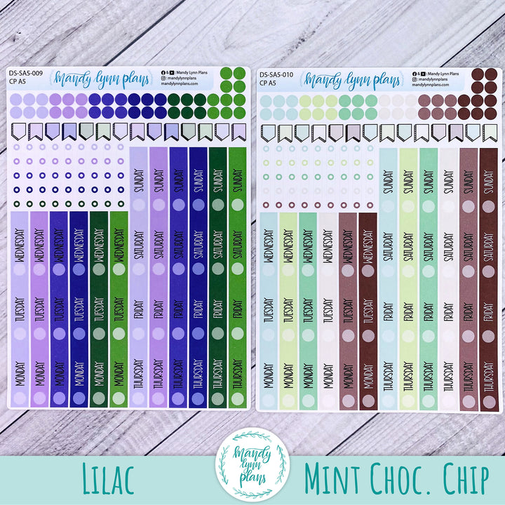 A5 Common Planner Vertical Weekly Days and Date Cover Strips