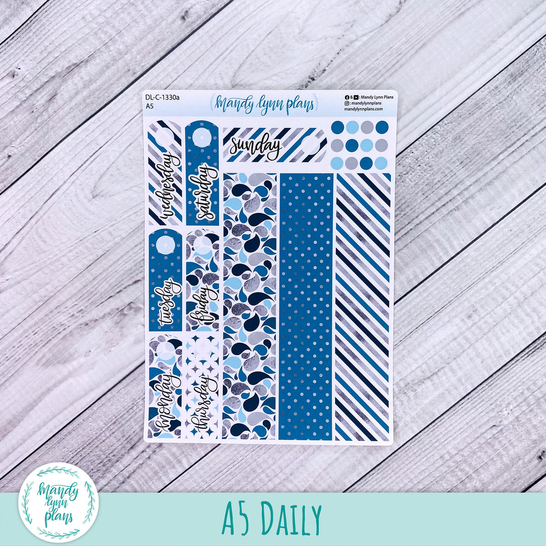 A5 Daily Kit || Teal and Silver || DL-C-1330