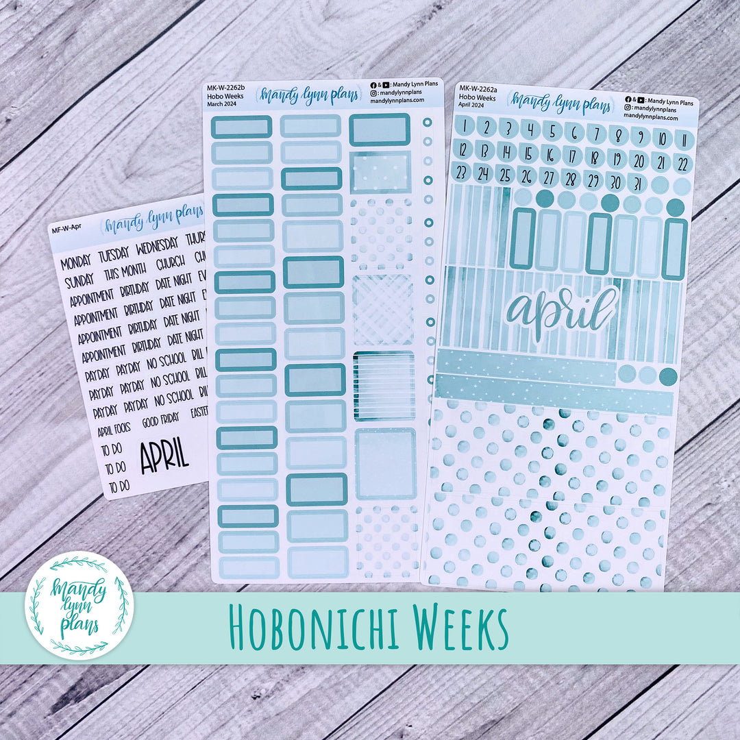 Hobonichi Weeks April 2024 Monthly Kit || Terrific Teal || MK-W-2262