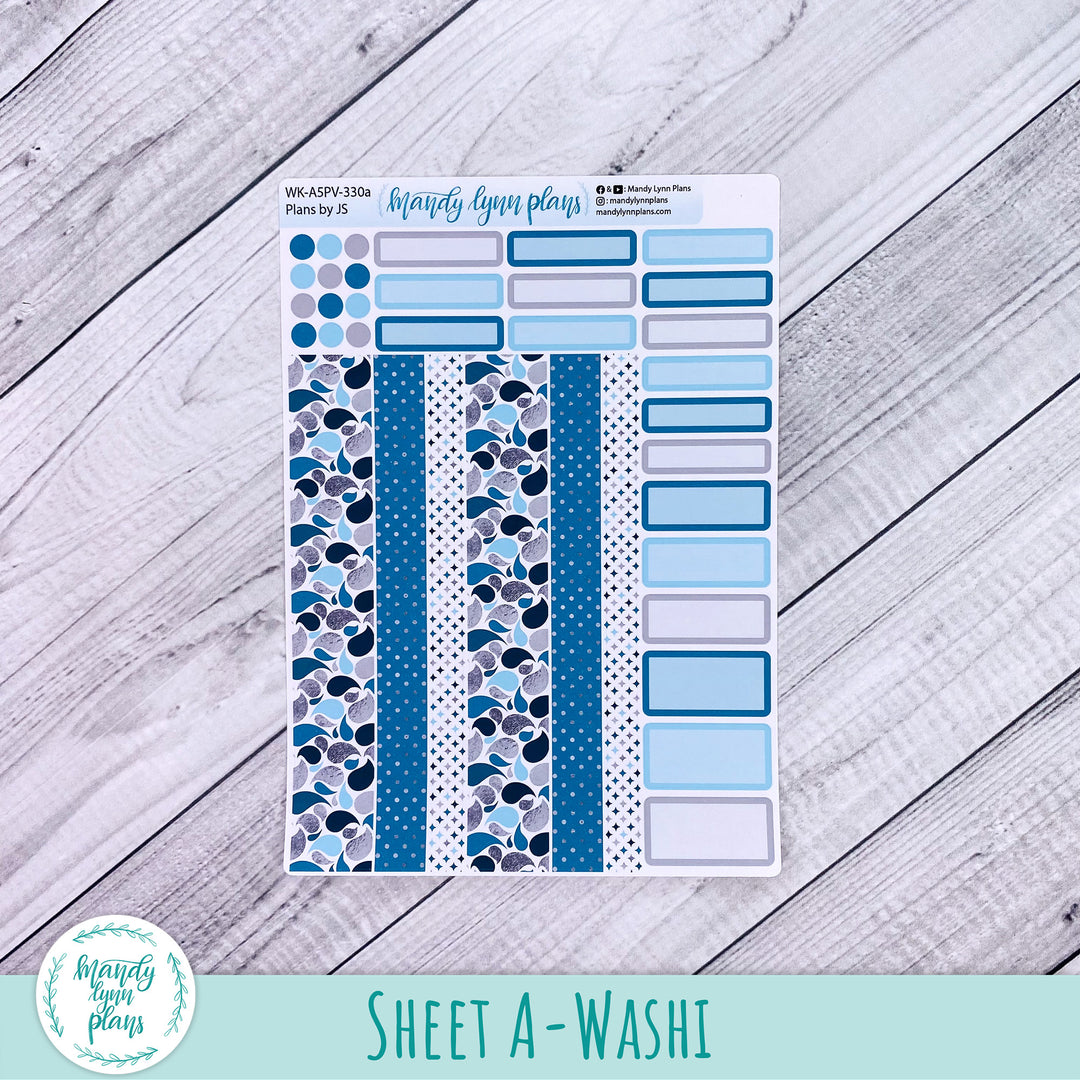 A5 Plans by Just Scribble Weekly Kit || Teal and Silver || 330