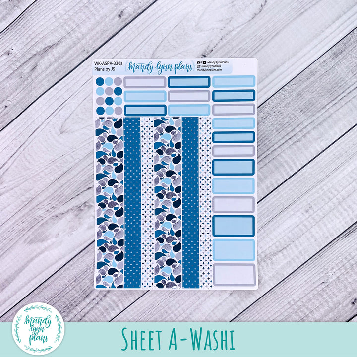 A5 Plans by Just Scribble Weekly Kit || Teal and Silver || 330
