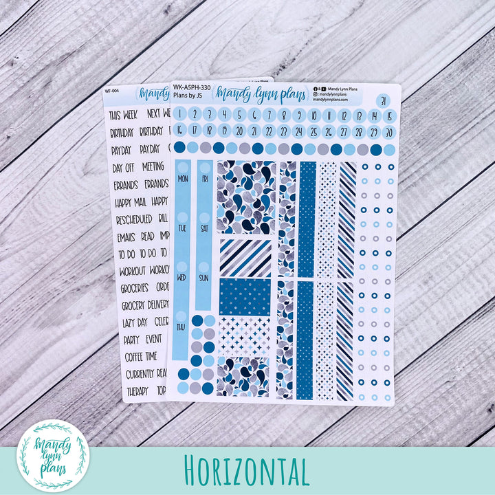 A5 Plans by Just Scribble Weekly Kit || Teal and Silver || 330