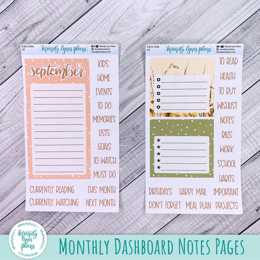 September EC A5 Dashboard Kit || Sweet September || R-EC5-329