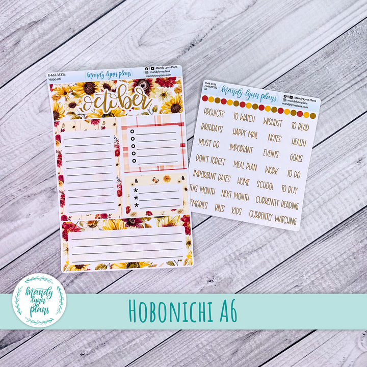 October A6 Hobonichi Dashboard || Warm Autumn || R-A6T-3332