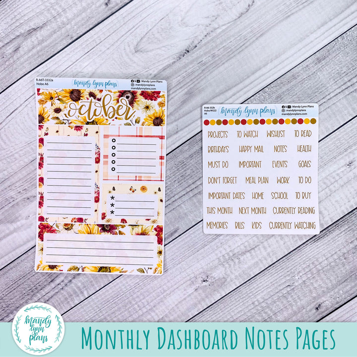 October A6 Hobonichi Dashboard || Warm Autumn || R-A6T-3332