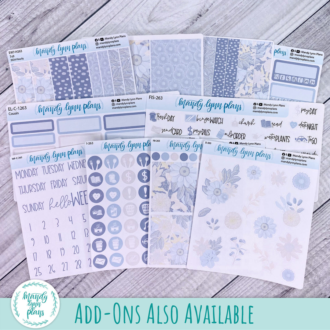 Hobonichi A6 Weekly Kit || Dusty Blue Floral || WK-A6T-3263