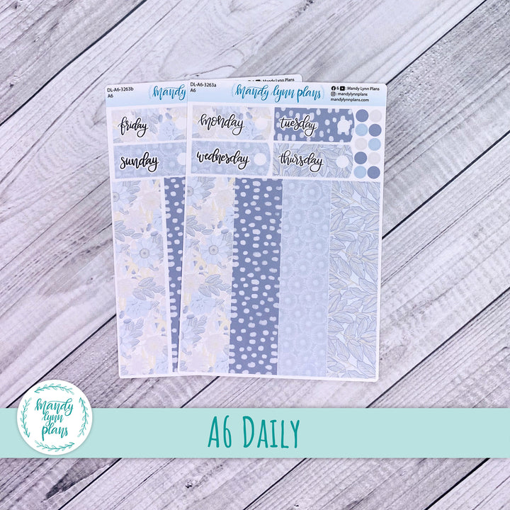 A6 Daily Kit || Dusty Blue Floral || DL-A6-3263