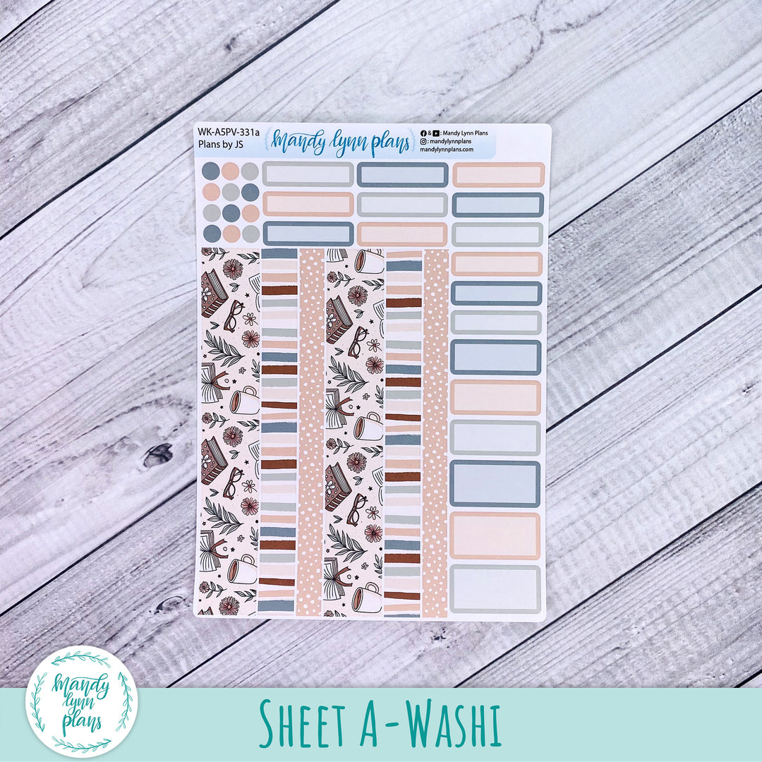 A5 Plans by Just Scribble Weekly Kit || Coffee and Books || 331