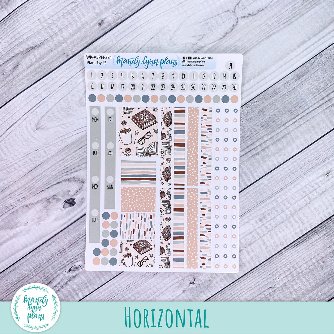 A5 Plans by Just Scribble Weekly Kit || Coffee and Books || 331