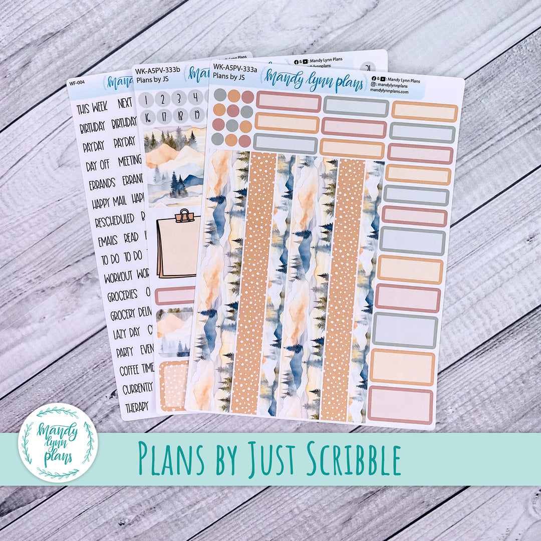 A5 Plans by Just Scribble Weekly Kit || Mountains || 333