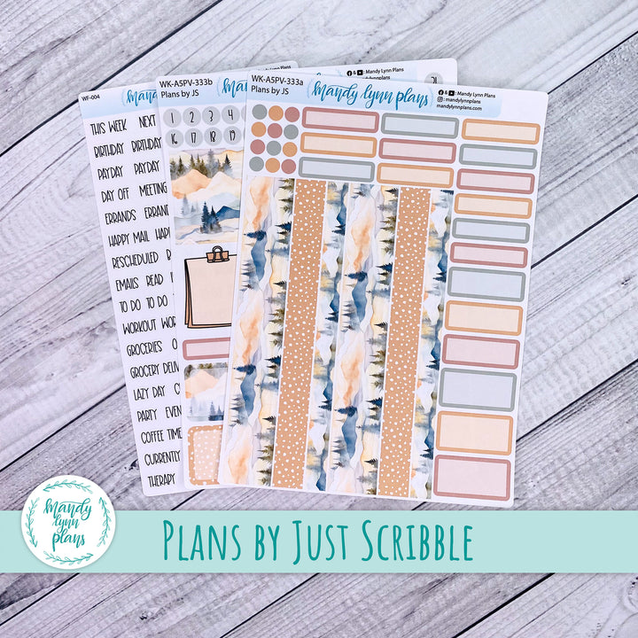 A5 Plans by Just Scribble Weekly Kit || Mountains || 333
