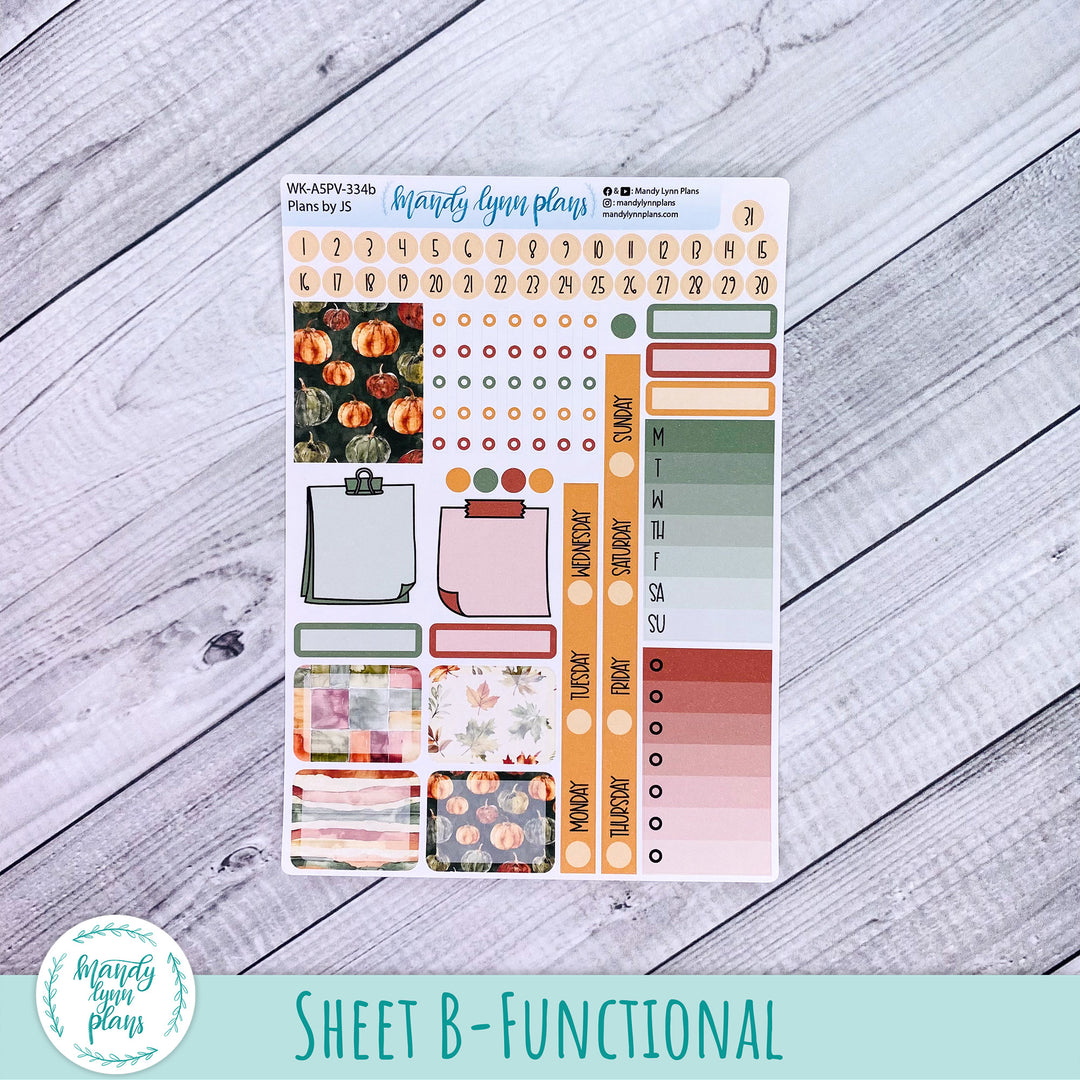 A5 Plans by Just Scribble Weekly Kit || Harvest Harmony || 334