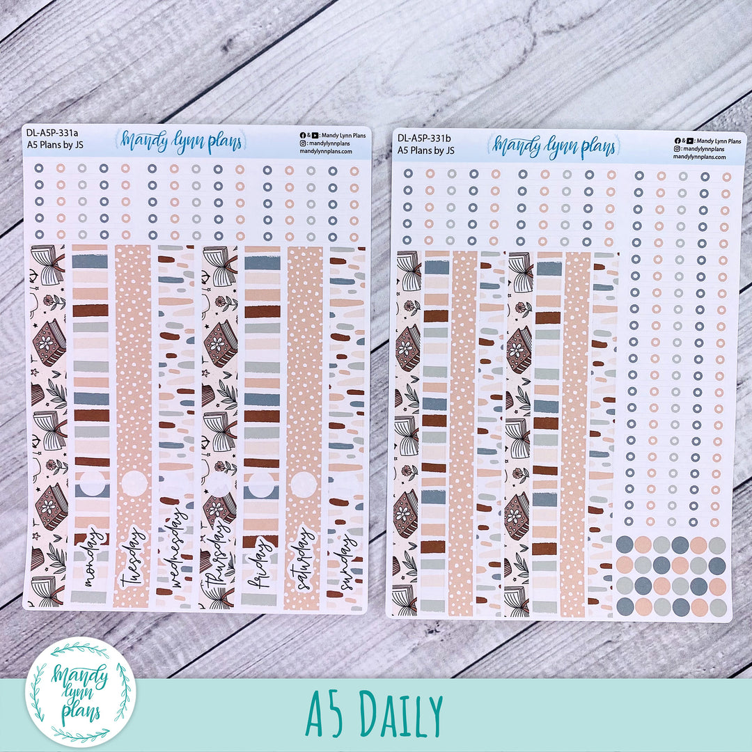 A5 Plans by Just Scribble Daily Kit || Coffee and Books || DL-A5P-331