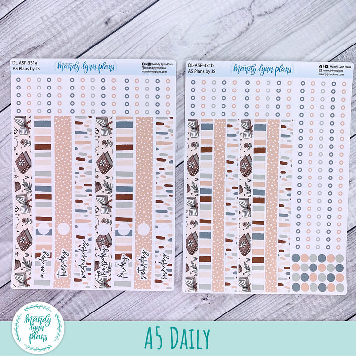 A5 Plans by Just Scribble Daily Kit || Coffee and Books || DL-A5P-331