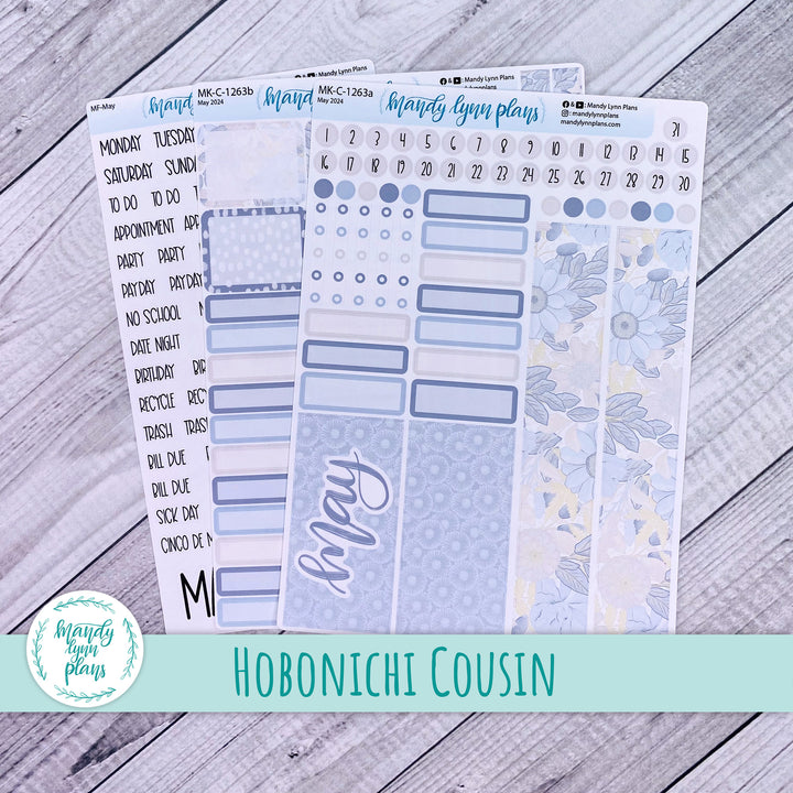 Hobonichi Cousin May 2024 Monthly || Dusty Blue Floral || MK-C-1263