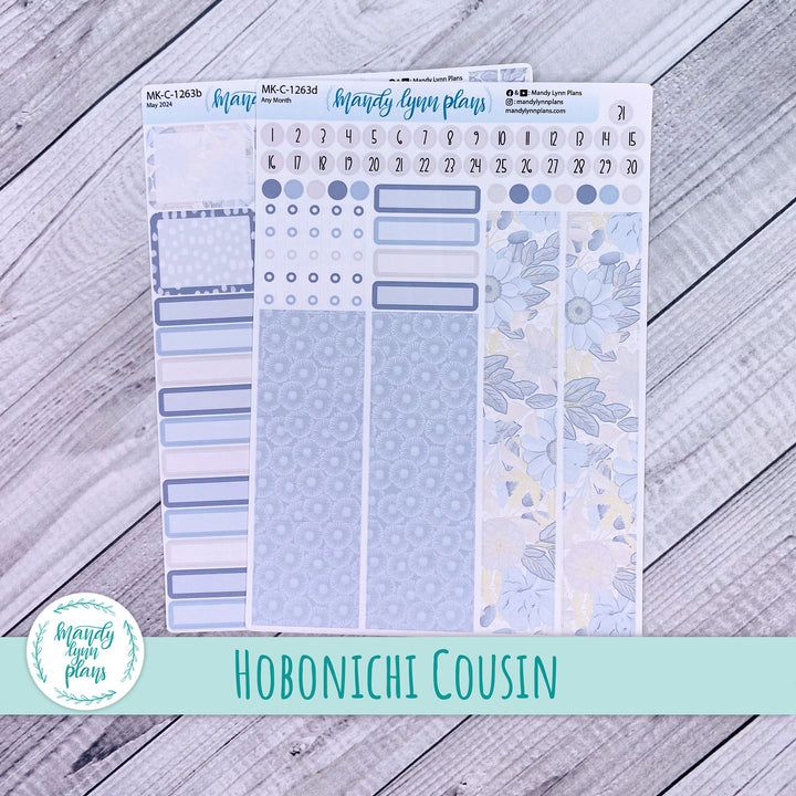 Any Month Hobonichi Cousin Monthly Kit || Dusty Blue Floral || MK-C-1263