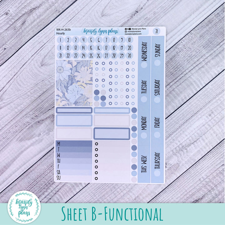 EC Hourly Weekly Kit || Dusty Blue Floral || WK-H-263