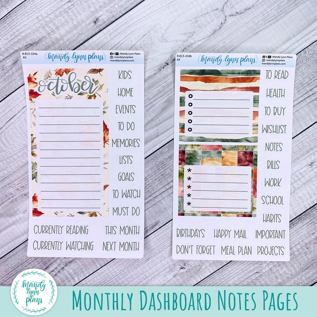 October EC A5 Dashboard Kit || Harvest Harmony || R-EC5-334