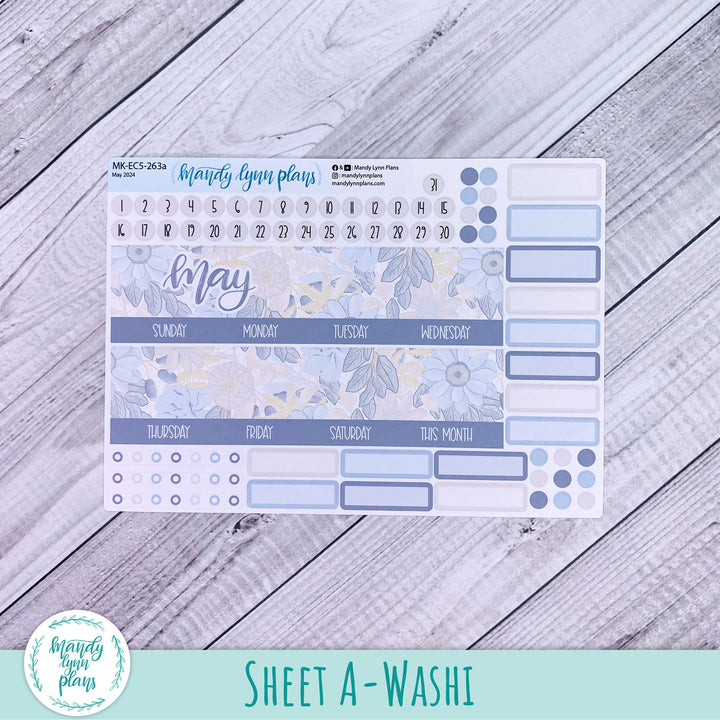 EC A5 May Monthly Kit || Dusty Blue Floral || MK-EC5-263