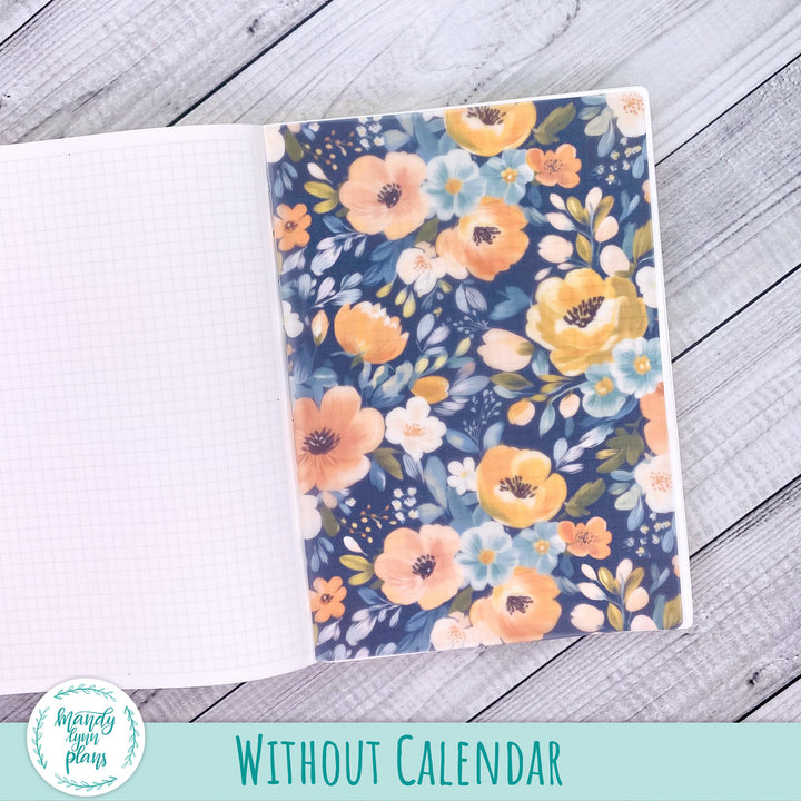 Navy Bold Bloom Vellum || 338