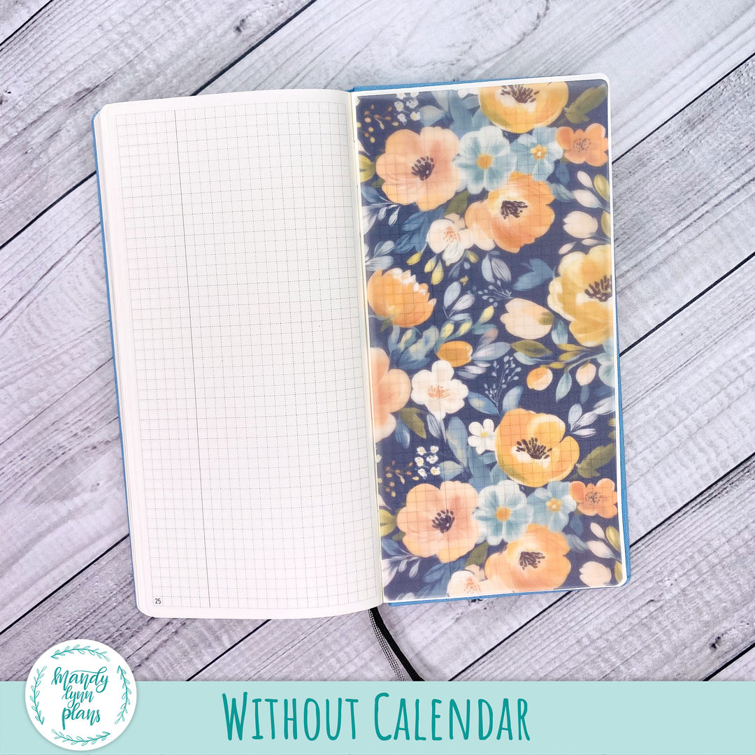 Navy Bold Bloom Vellum || 338