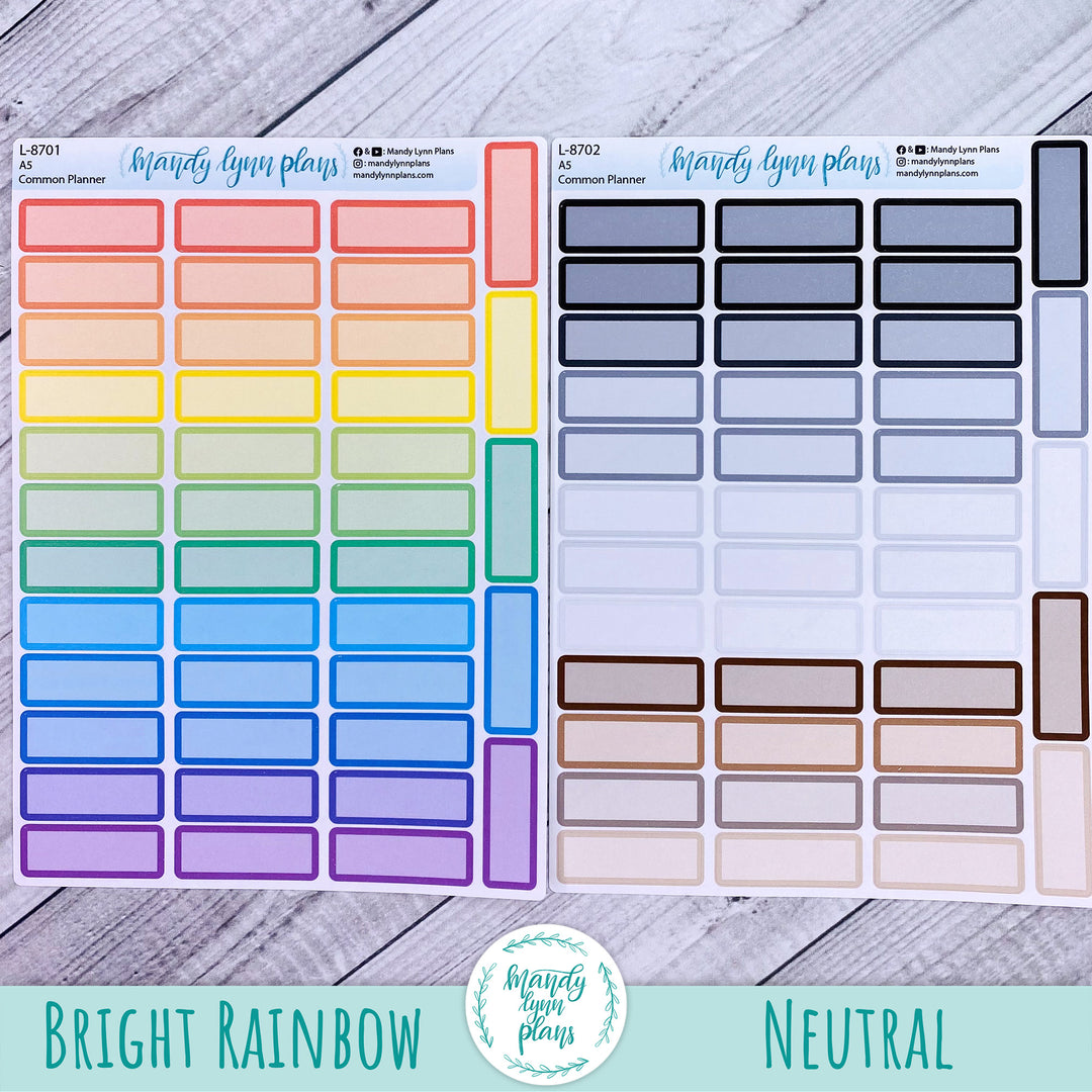 A5 Common Planner || Medium Labels