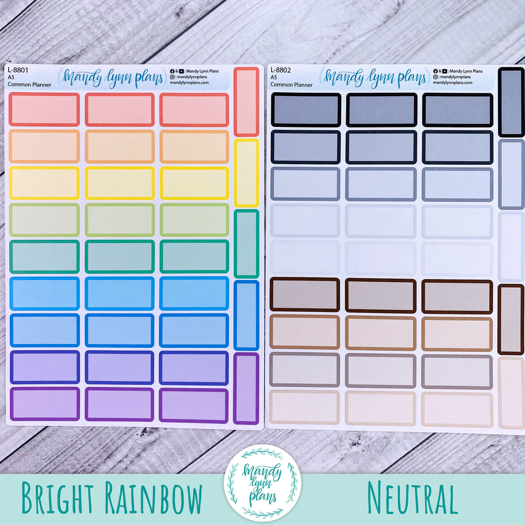 A5 Common Planner || Large Labels