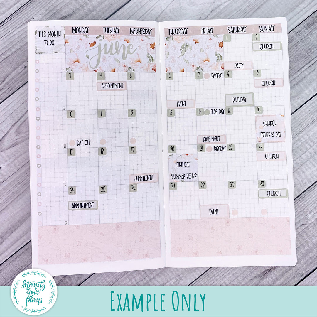 June 2024 Common Planner Monthly Kit || Peonies || 269
