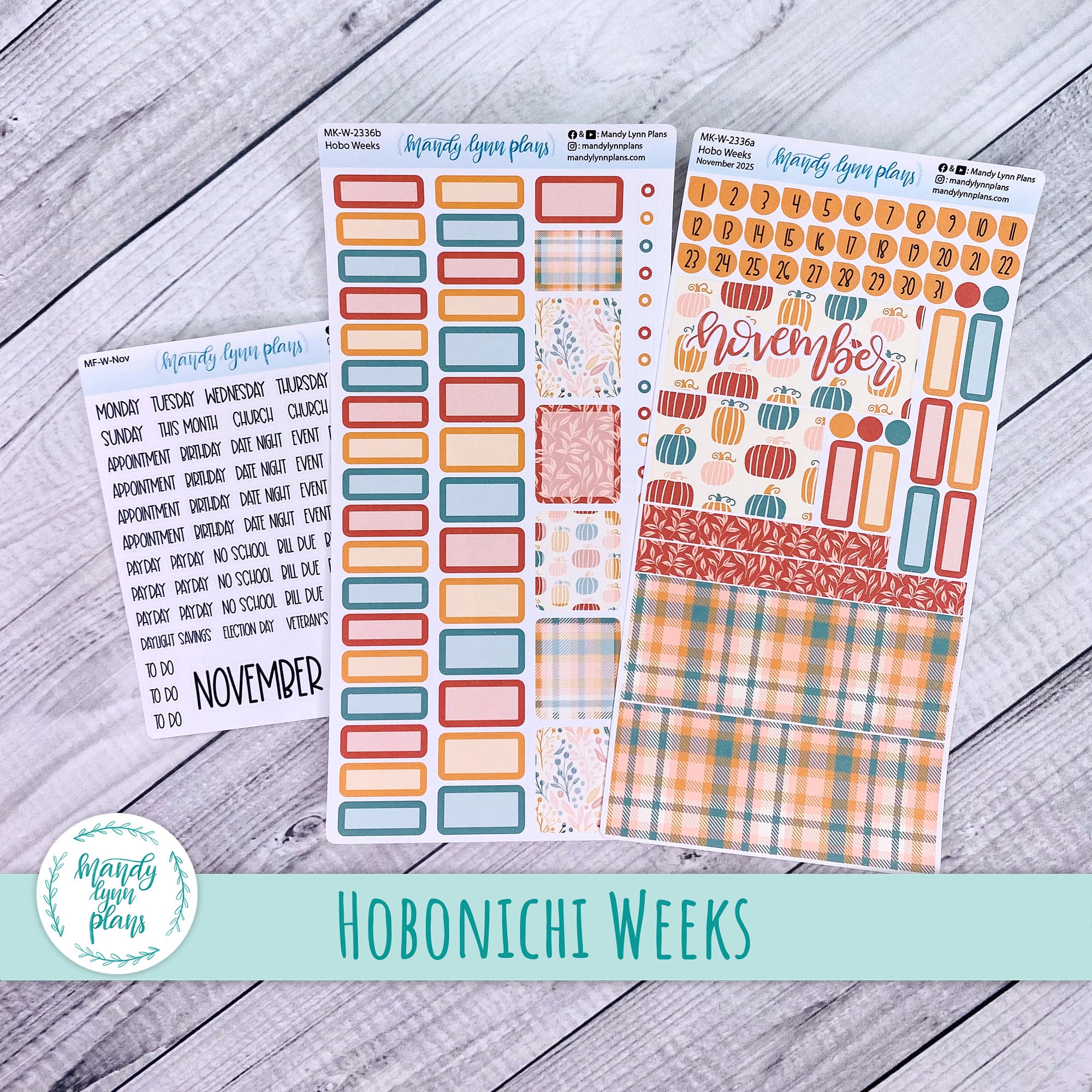Hobonichi Weeks November 2025 Monthly Kit || Boho Fall || MK-W-2336 ...