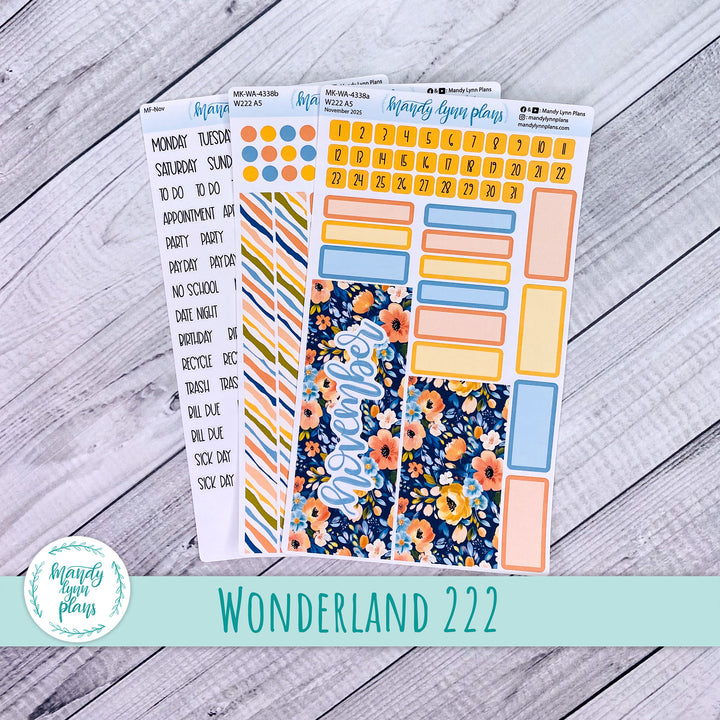 Wonderland 222 November 2025 Monthly Kit || Navy Bold Bloom || 338